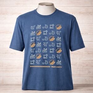 Steam Logistics Short Sleeve Tee Shirt XL Men Blue Transportation Graphics